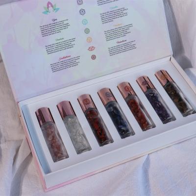 China Personal Care Chakra Meditation Customized Gift Box Set Natural Essential Oil 7pcs Chakra Essential Oil Roller Bottle for sale