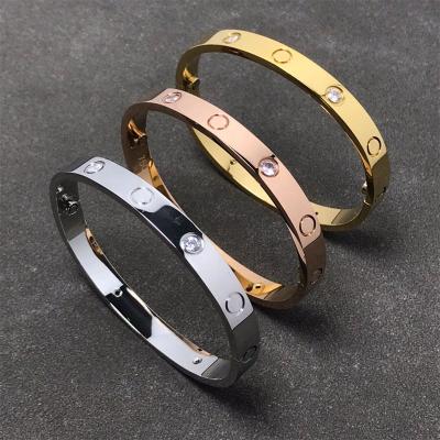 China Romantic High quality 316L stainless steel 18K gold plated love screwdriver bracelet men and women luxury jewelry factory wholesale for sale