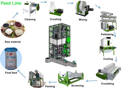 China Feed Pellet Production Line Chicken Feed Making Machine Capacity 3 - 5 Ton/H for sale