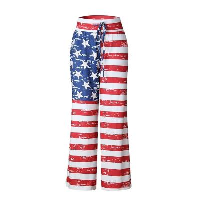 China 2020 NEWCOSPLAY Anti-Wrinkle Printing Drawstring High Waist Palazzo Leg Pants Women Ladies Casual Wide Leg Pants Women for sale