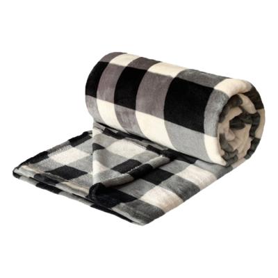 China Super Fleece Checkered Anti-Pilling Flannel Plaid Throw Light Weight Soft All Season Use Travel Blanket for sale