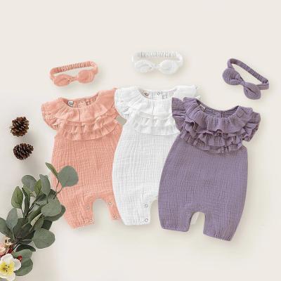 China Baby Soft Knitted Romper 0-12m Organic Anti-Shrink 2pcs Set Gift Set For Girl Clothes Infant Newborn Romper for sale