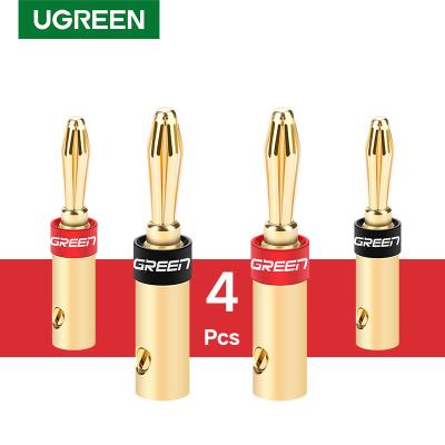 China Ugreen 4pcs Speaker Cable Banana Connector Screw Jack Plug Adapter for Speaker Wire Amplifier Audio Video Cable Banana Plug for sale