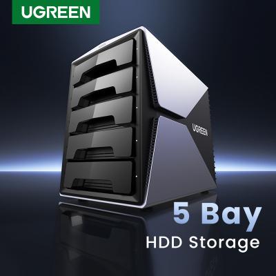 China UGREEN HDD Docking Station 5 Bay USB 3.0 To SATA 3.5 2.5 Inch HDD 90TB External Hard Drive Enclosure With RAID 80127 70441 Mode Storage for sale