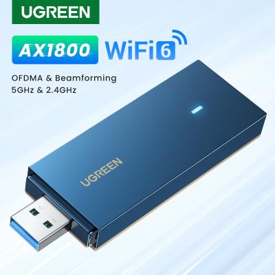 China UGREEN AX1800 WiFi6 USB3.0 5G&2.4G USB Dual Band Gigabit Ethernet WiFi Adapter for PC Laptop Wifi Antenna USB Ethernet Receiver Network Card for sale