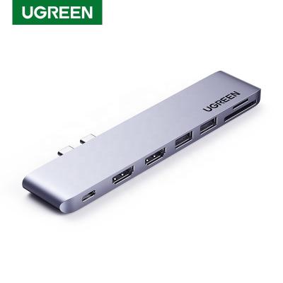 China Aluminum Type C 0 UGREEN USB Hub USB Hub 3 Multi Function Adapters 8 in 1 for Macbook Pro Air Ipad Matebook OEM Status Charging C 80548 for sale