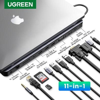 China UGREEN USB C Docking Station 11-in-1 HUB USB C to HDMI 4K VGA RJ45 TF 3.5 SD PD 100W for MacBook Pro Air Dock USB HUB 60571 of the M1 laptop for sale