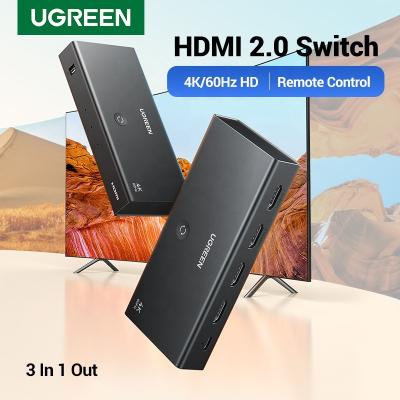 China UGREEN HDMI Switch 3 in 1 Out 4K UHD, HDMI 2.0 4K60Hz 3D Changer HDMI-Compatible Splitter for PS5 PS4 Xbox Fire Stick Apple TV 90800 for sale