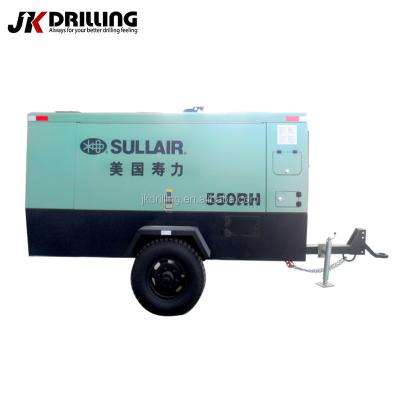 China Lubricated JK Drilling Sullair 550RH Portable Rotary Screw Air Compressor Dispenser for sale