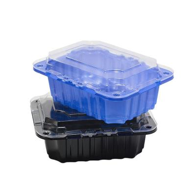 China Recyclable / Disposable Customizable Fruit And Vegetable Disposable Vacuum Shaped Clear Plastic Tray PET Box With Lid for sale