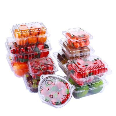 China Recyclable / Disposable High Quality Disposable Plastic Food Packaging BOX Fresh Fruit And Vegetable Clamshell Packaging Box for sale