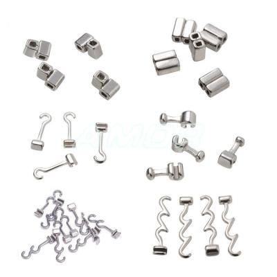 China Dentist/Orthodontic Orthodontic Dental Stainless Steel Crimpable Hook Short Long Or Spiral Hooks for sale