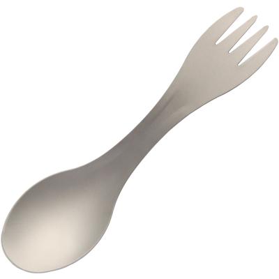 China Titanium Outdoor Camping Raising Tableware Spoon Spork Fork Utensil Picnic Instrument Cooking Cutlery 17X3.8CM for sale