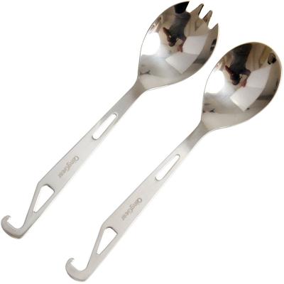 China Spork Titanium Ultralight Spoon Flatware Untesil Outdoor Camping Tableware With Bottle Opener S0081/s0085 for sale