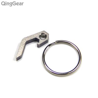 China Mini Travel EDC Mini Lightweight Kits Bottle Opener Tool Pocket Titanium Steel Tool With Keychain 27mm x 9.5mm for sale