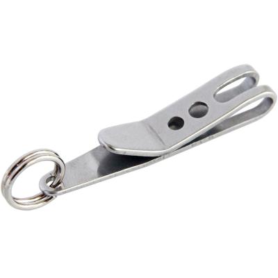 China Multifunctional 301 Stainless Steel Clip Mini Pocket Hanging Clip Chain Buckle Key Ring Holder for sale