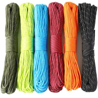 China 100 Feet 31 Meter Reflective Nylon Rope Lanyard 7 Strand Type For Outdoor Camping S0018 for sale