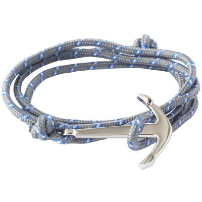 China QingGear Handmade Nylon Rope Adjustable Bracelet With Anchor Pendant Assorted Colors S0098 for sale