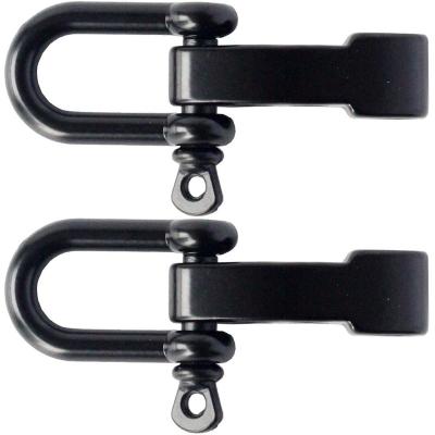 China Adjustable Shackles Buckle Black U With 4 Holes For Outdoor DIY Rope Survival Bracelets S0107 for sale