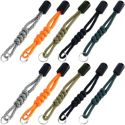 China QingGear Outdoor Camping Handmade Nylon Rope Handcrafted Tactical Knife Lanyard Zipper Pull Key Chain S0130 for sale