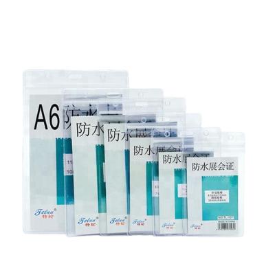 China Eco-friendly PVC Waterproof Clear Plastic Clear Exhibition Business ID Card Holder for sale