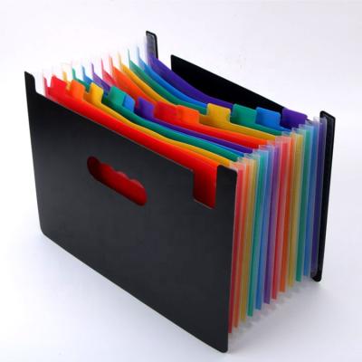 China Durable A4 Office 12 Pocket Rainbow Color PP Expanding Folder for sale