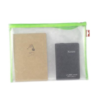 China Durable Eco Friendly File Folder Mesh Zipper EVA Material Clear Folder Document Bag for sale