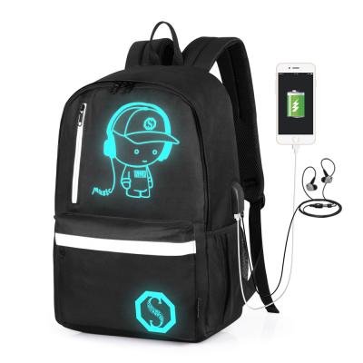 China With Custom USB High School Student USB Night Light Printing Backpack for sale