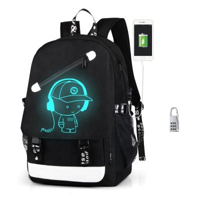 China Waterproof Black School Student Fashion Safe Big Lock Mens Backpack for sale