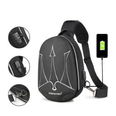 China Wholesale Single USB Port Night Light Reflaction Shoulder Sling Bag for sale