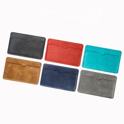 China Fashoion New Printing Logo PU Investment Bank Card Leather ID Holder for sale