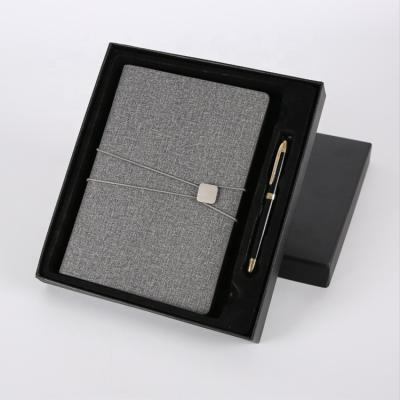 China Eco - Friendly Gift Notebook Set Box Packing Custom A5 PU Notebook With Pen for sale