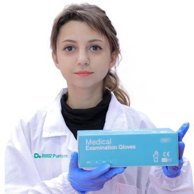 China High quality medical exam supplier new best box safety powderfree blue nitrile gloves for sale