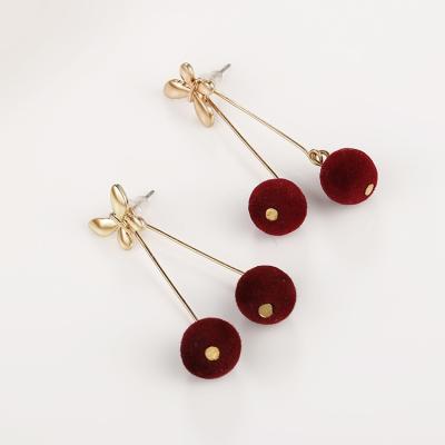 China FASHIONABLE exquisite kc gold plating fashion butterfly cherry plated earrings for party for sale