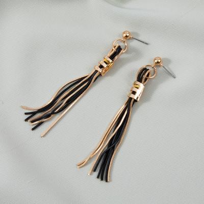 China TRENDY New Fashion Rose Gold Plated Tassel Earrings Hanging Earrings Gifts Jewelry For Women for sale