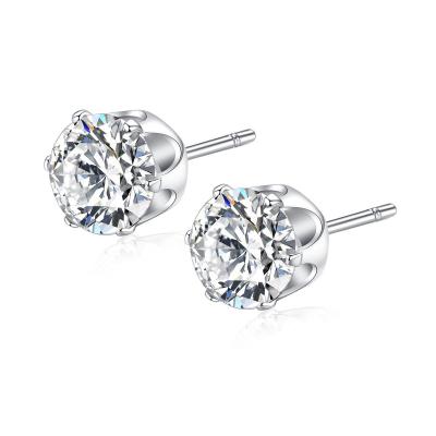 China FASHIONABLE Cube in Simple Design Round Minimalist Cubic Jewelry Round Crystal Cz Wedding Diamond Stud Earrings for sale