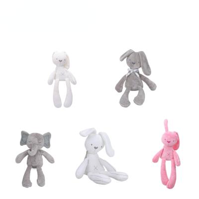 China Su Ruitong Baby Toys Cute Furry Feet Plush Rabbit Baby Doll Long Calm With Sleep-in-Place Baby Dolls for sale