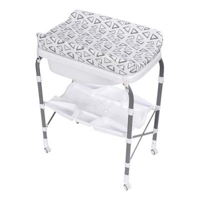 China 2021 Modern New Folding Changing Table With Bathtub , Baby Tub Station Baby Infant Clothes Diaper Table for sale