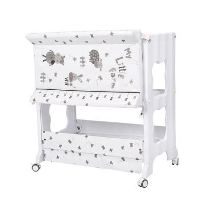 China Hot Sale 4 Wheels Portable Standing High Baby Changing Table With Bathtub 80*47*99 cm for sale