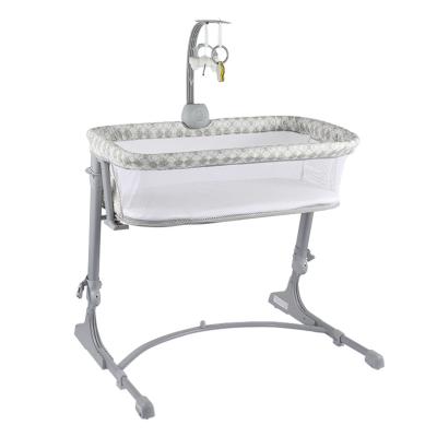 China Modern High Quality White Flip Foldable Newborn Baby Crib for Bedroom for sale