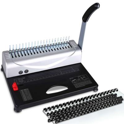 China CAPACITY 51mm plastic binding machine 350 comb binding machine 350 hole A4 21 hole wire punch comb for sale