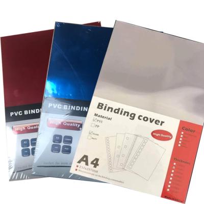 China A4 125mic 150mic blue color plastic transparent PVC bond cover film red green red protective sheet for sale