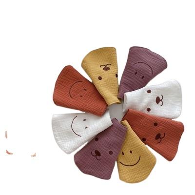 China 2021 washable cartoon solid color cotton neck baby drool comfortable towel Korean version 4 for sale