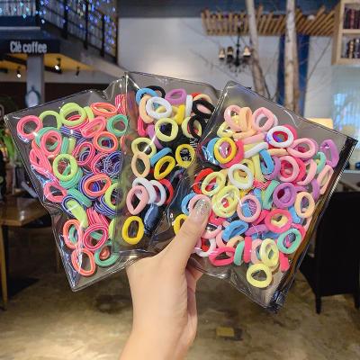 China Wholesale Fashion Sporty Children's Candy Color Cute Chromatic Hair Ring Small Ring Rubber Elastic Hair Bands Girl Ponytail Holder for sale