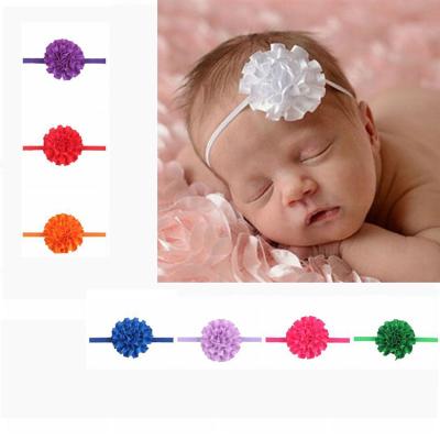 China European and American flower handmade headdress polyester soft elastic baby headband for baby for sale