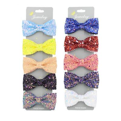 China Sweet accessories for children's small colorful fresh bow glitter hairpin sequin hairpins costume for sale