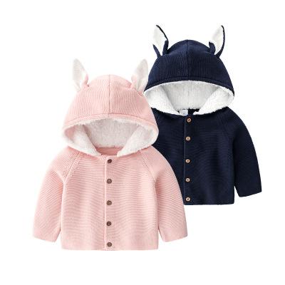 China Anti-wrinkle baby clothes new baby bunny sweater spring and winter warm coat knitwear for kids baby boy clothes for sale