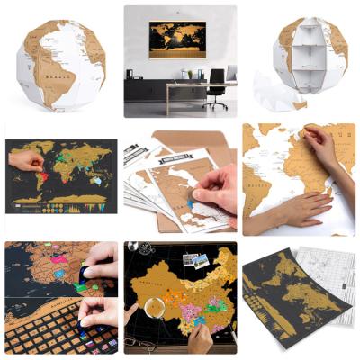 China Wholesale Travel Hot 100 Luxury Scratch Off The World Map Poster For Traveling for sale