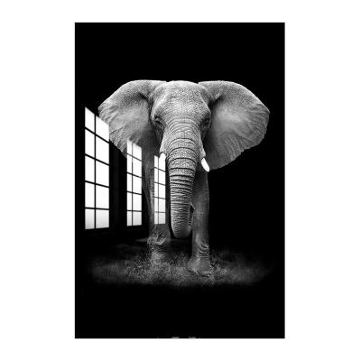 China Wholesale 50x70 Art Painting Custom Abstract Animal Painting Elephant Aluminum Framed Crystal Wall Art for sale