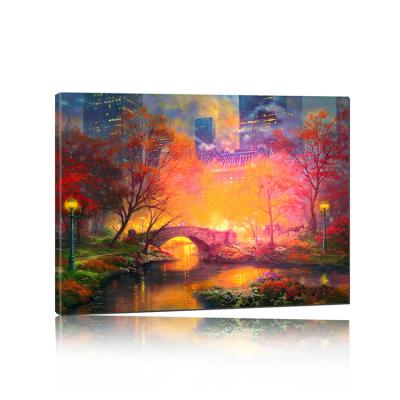 China New style Nordic cotton and painting wall painting music induction light canvas led luminous painting for sale